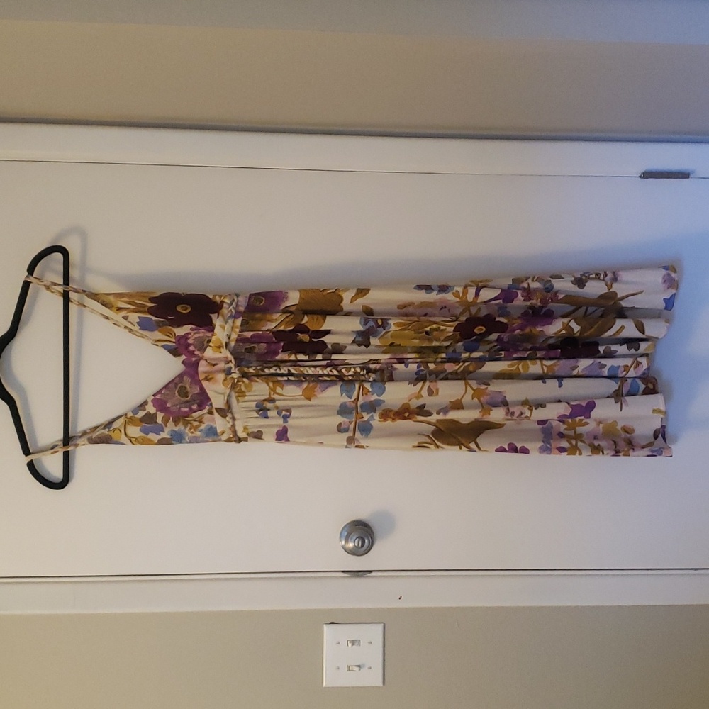 Tracy Reese New York Floral Empire Waist Braided Strap Dress